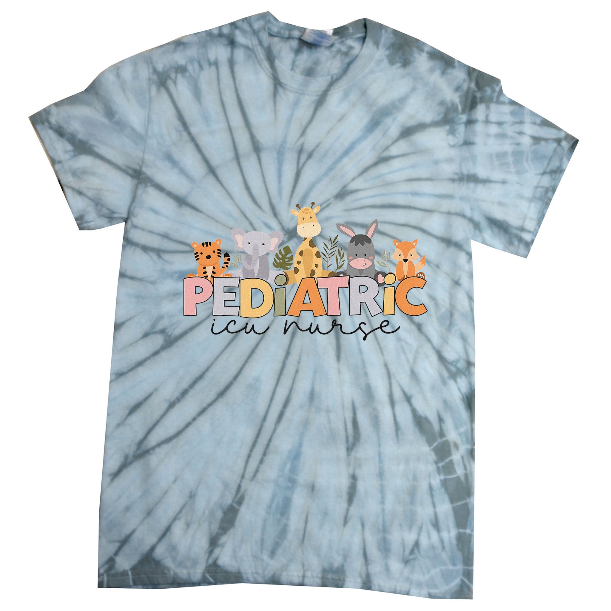 Pediatric ICU Nurse PICU Nurse Animals Nurse appreciation Tie-Dye T-Shirt