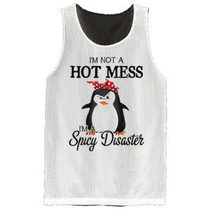 Penguins I’m not a hot mess I’m a spicy disaster Mesh Reversible Basketball Jersey Tank