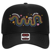 Progress Is Not Linear Sped Ed Special Education Teacher High Crown Mesh Back Trucker Hat