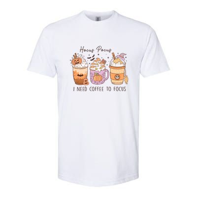 Pocus I Need Coffee To Focus Halloween Gift Softstyle CVC T-Shirt