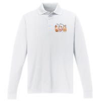 Pocus I Need Coffee To Focus Halloween Gift Performance Long Sleeve Polo