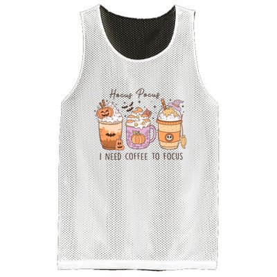 Pocus I Need Coffee To Focus Halloween Gift Mesh Reversible Basketball Jersey Tank