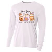 Pocus I Need Coffee To Focus Halloween Gift Cooling Performance Long Sleeve Crew