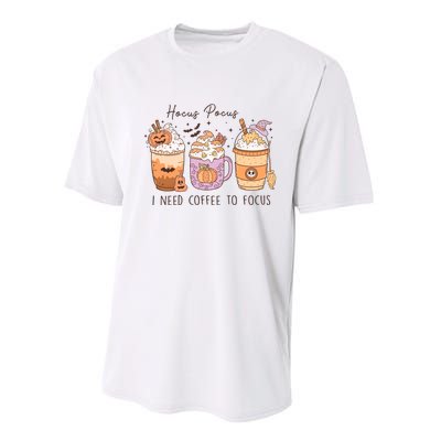 Pocus I Need Coffee To Focus Halloween Gift Performance Sprint T-Shirt