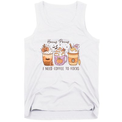 Pocus I Need Coffee To Focus Halloween Gift Tank Top