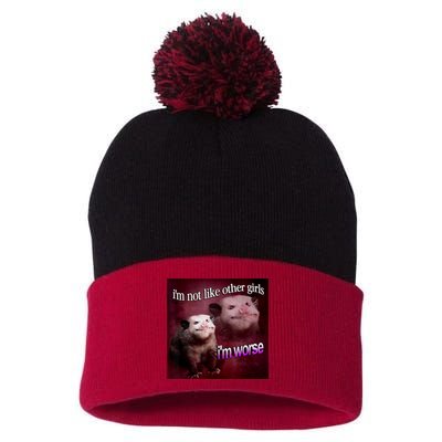 Possum I’m Not Like Other I’m Worse Pom Pom 12in Knit Beanie