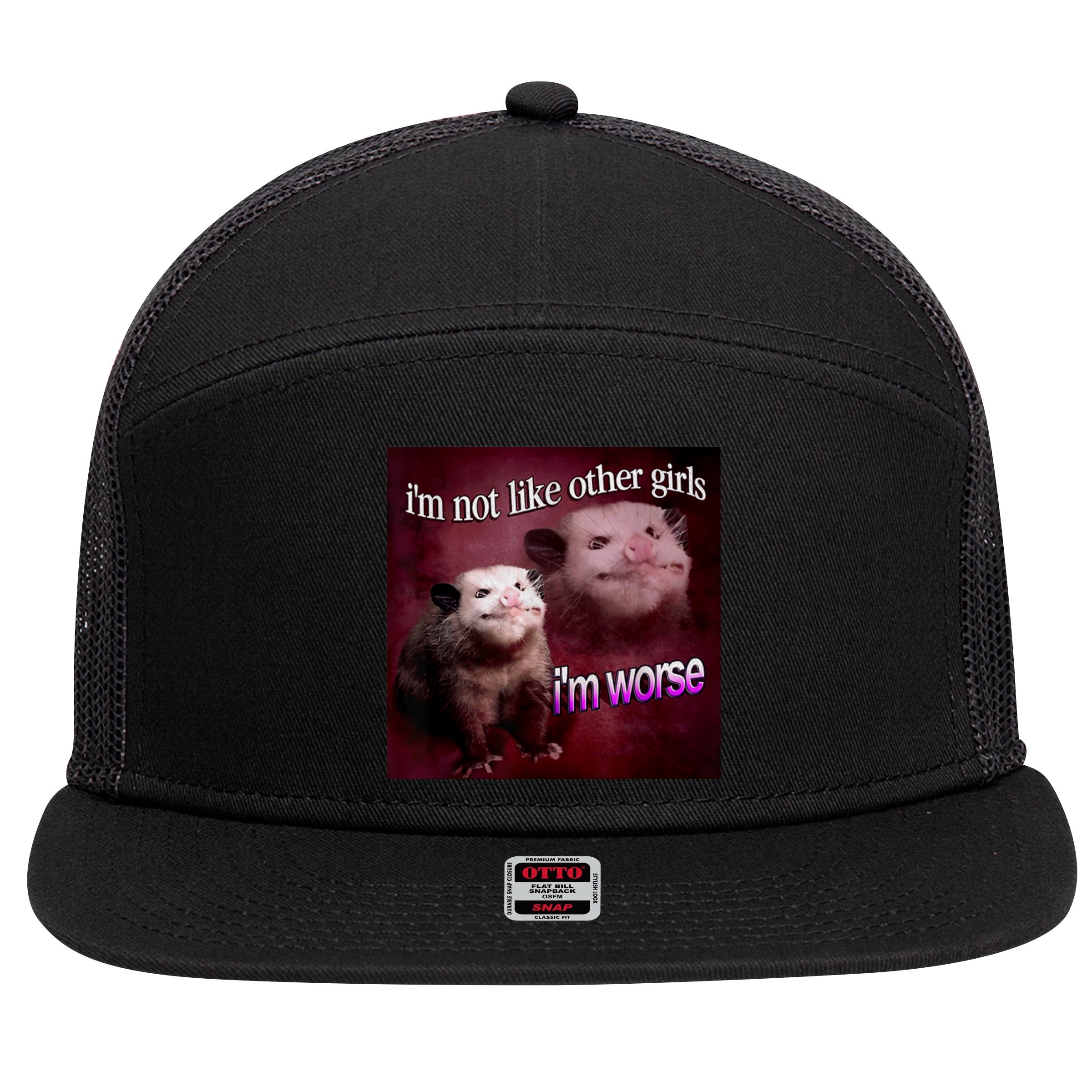 Possum I’m Not Like Other I’m Worse 7 Panel Mesh Trucker Snapback Hat