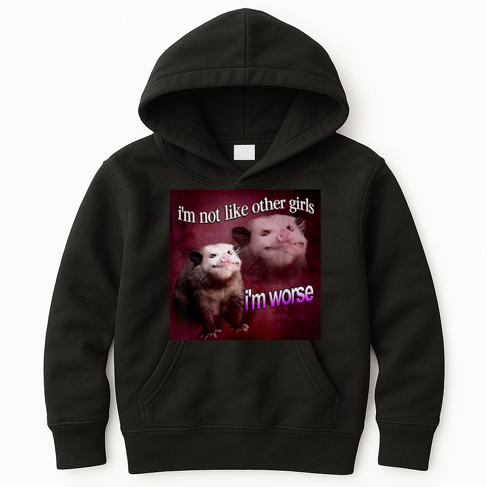 Possum I’m Not Like Other I’m Worse Kids Hoodie