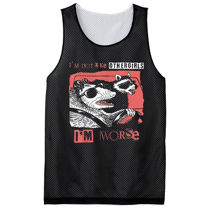 Possum Im Not Like Other Girl Im Worse Mesh Reversible Basketball Jersey Tank