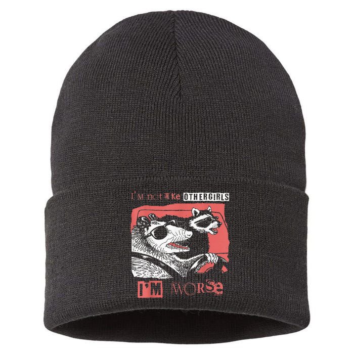 Possum Im Not Like Other Girl Im Worse Sustainable Knit Beanie