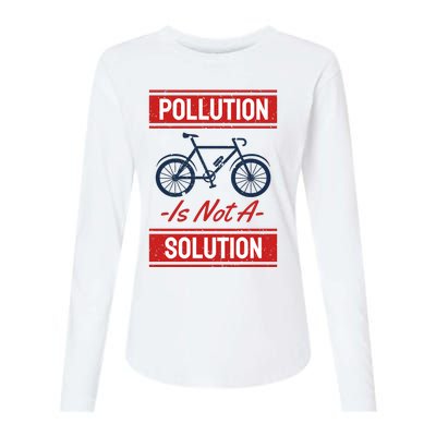 Pollution Is Not Solution Womens Cotton Relaxed Long Sleeve T-Shirt