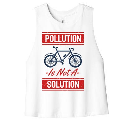 Pollution Is Not Solution Women's Racerback Cropped Tank