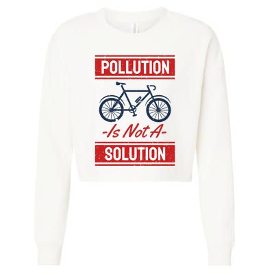 Pollution Is Not Solution Cropped Pullover Crew