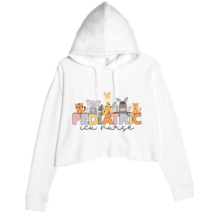 Pediatric ICU Nurse PICU Nurse Animals Nurse Appreciation Crop Fleece Hoodie