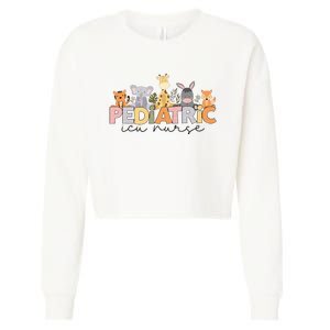 Pediatric ICU Nurse PICU Nurse Animals Nurse Appreciation Cropped Pullover Crew