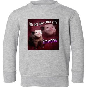 Possum I’M Not Like Other Girl I’M Worse Toddler Sweatshirt