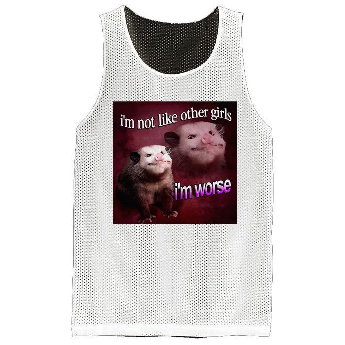 Possum I’M Not Like Other Girl I’M Worse Mesh Reversible Basketball Jersey Tank