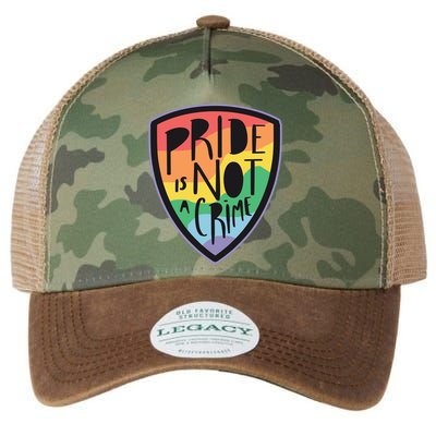 Pride Is Not A Crime LGBTQ Rainbow Legacy Tie Dye Trucker Hat