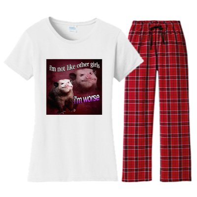 Possum I’M Not Like Other I’M Worse Women's Flannel Pajama Set