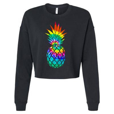 Colorful Dyed Pineapple Cropped Pullover Crew