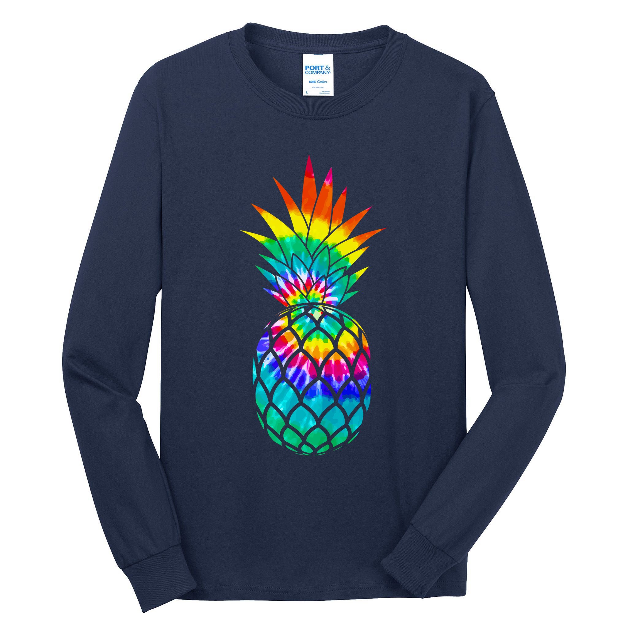 Colorful Dyed Pineapple Tall Long Sleeve T-Shirt
