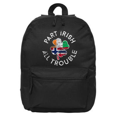 Part Irish Norwegian All Trouble Clover St. PatrickS Day 16 in Basic Backpack