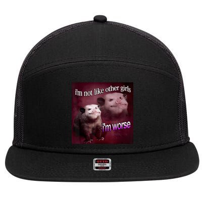 Possum I’m Not Like Other Girl I’m Worse 7 Panel Mesh Trucker Snapback Hat