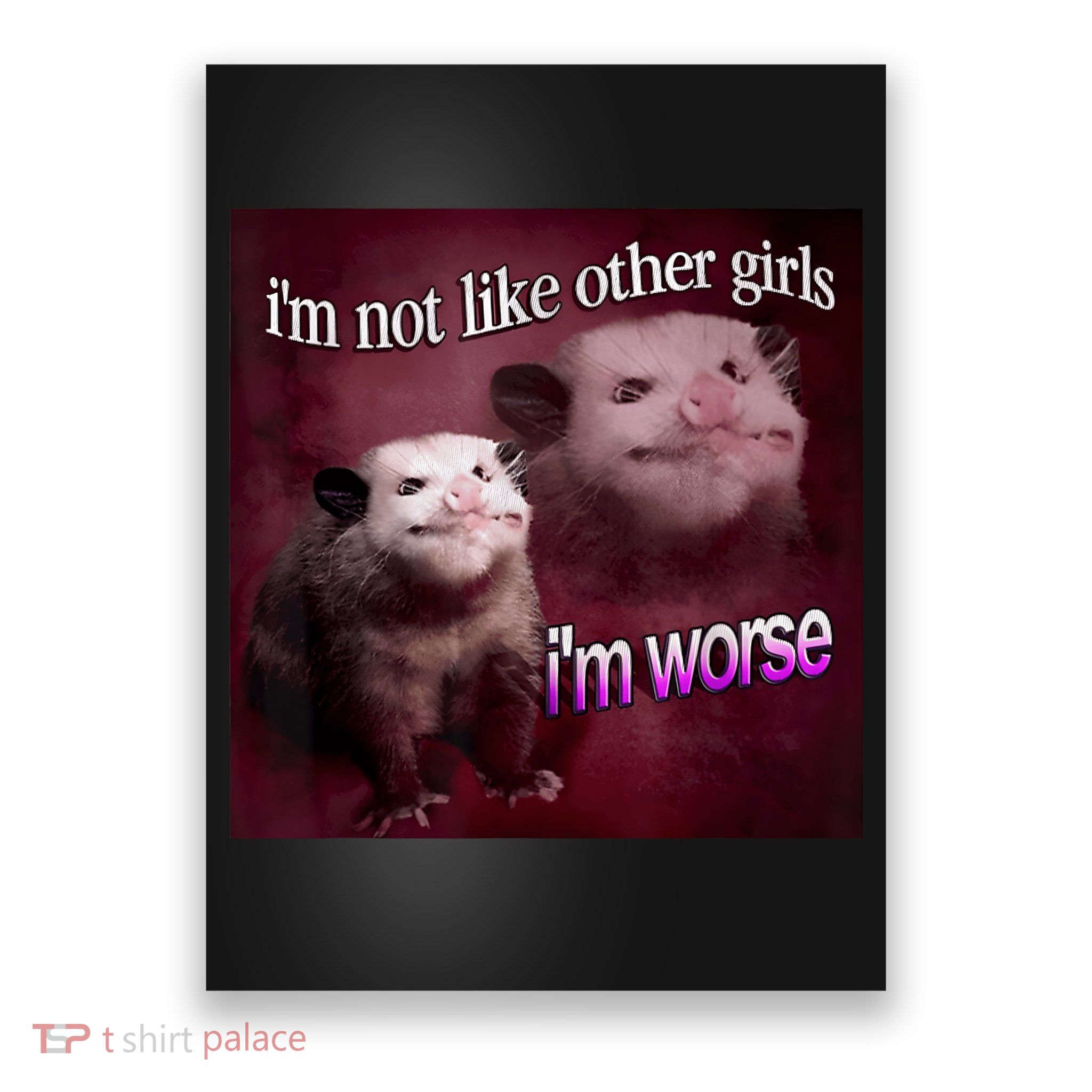 Possum I’m Not Like Other Girl I’m Worse Poster