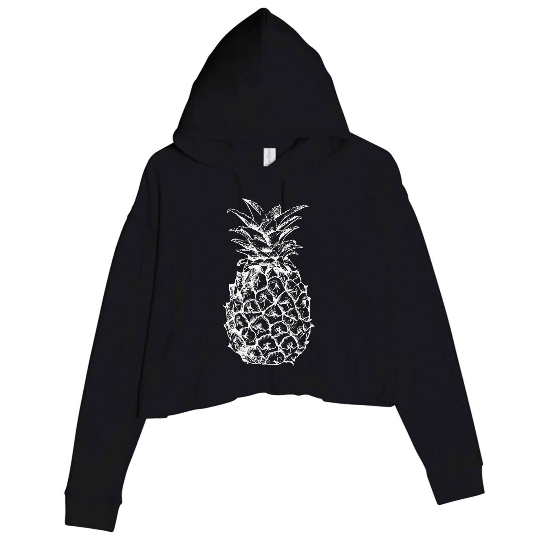 Simple Pineapple Crop Fleece Hoodie