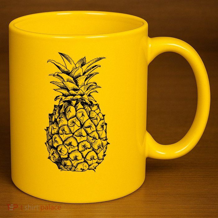 Simple Pineapple 11oz C Handle Ceramic Mug