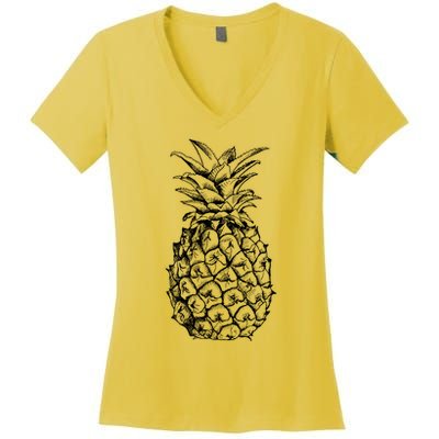 Simple Pineapple Women's V-Neck T-Shirt