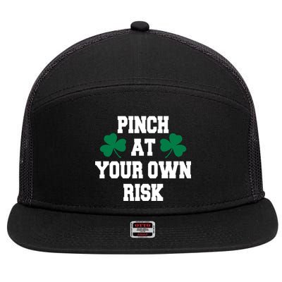 Pinch at your own risk 7 Panel Mesh Trucker Snapback Hat