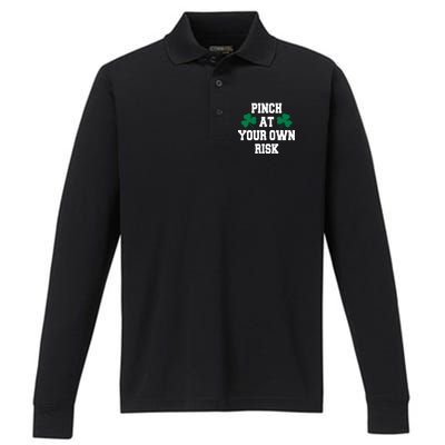 Pinch at your own risk Performance Long Sleeve Polo