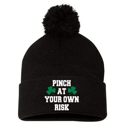 Pinch at your own risk Pom Pom 12in Knit Beanie