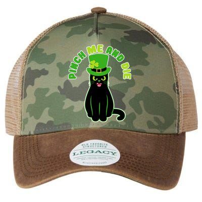 Pinch Me And Die St. Patrick's Day Cat Legacy Tie Dye Trucker Hat