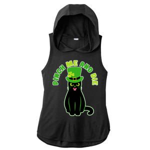 Pinch Me And Die St. Patrick's Day Cat Ladies PosiCharge Tri-Blend Wicking Draft Hoodie Tank