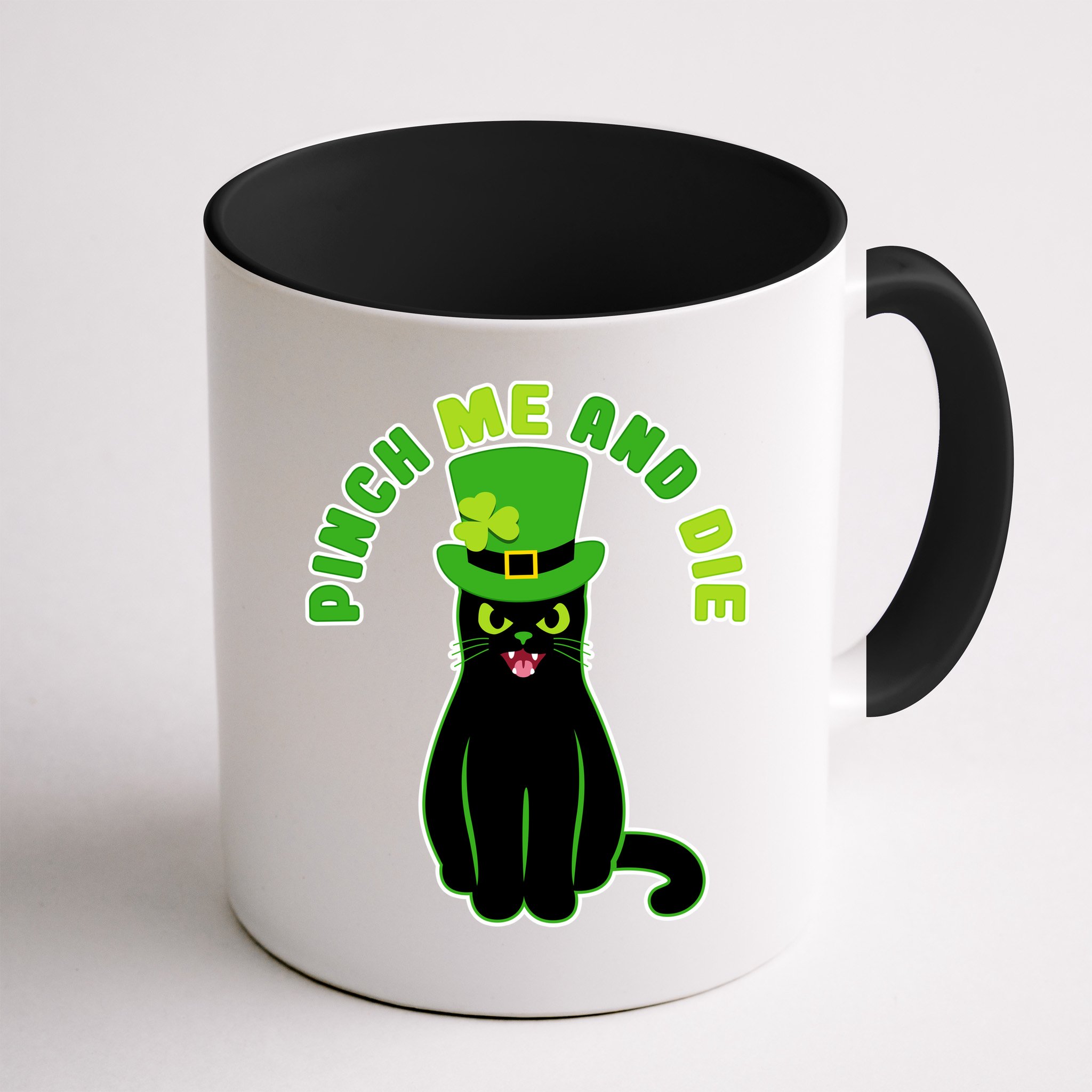 Pinch Me And Die St. Patrick's Day Cat Mug