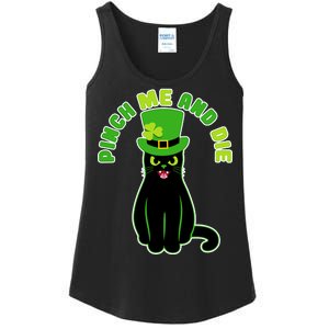 Pinch Me And Die St. Patrick's Day Cat Ladies Essential Tank