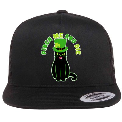 Pinch Me And Die St. Patrick's Day Cat Flatbill Hat