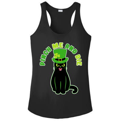 Pinch Me And Die St. Patrick's Day Cat Ladies PosiCharge Competitor Racerback Tank