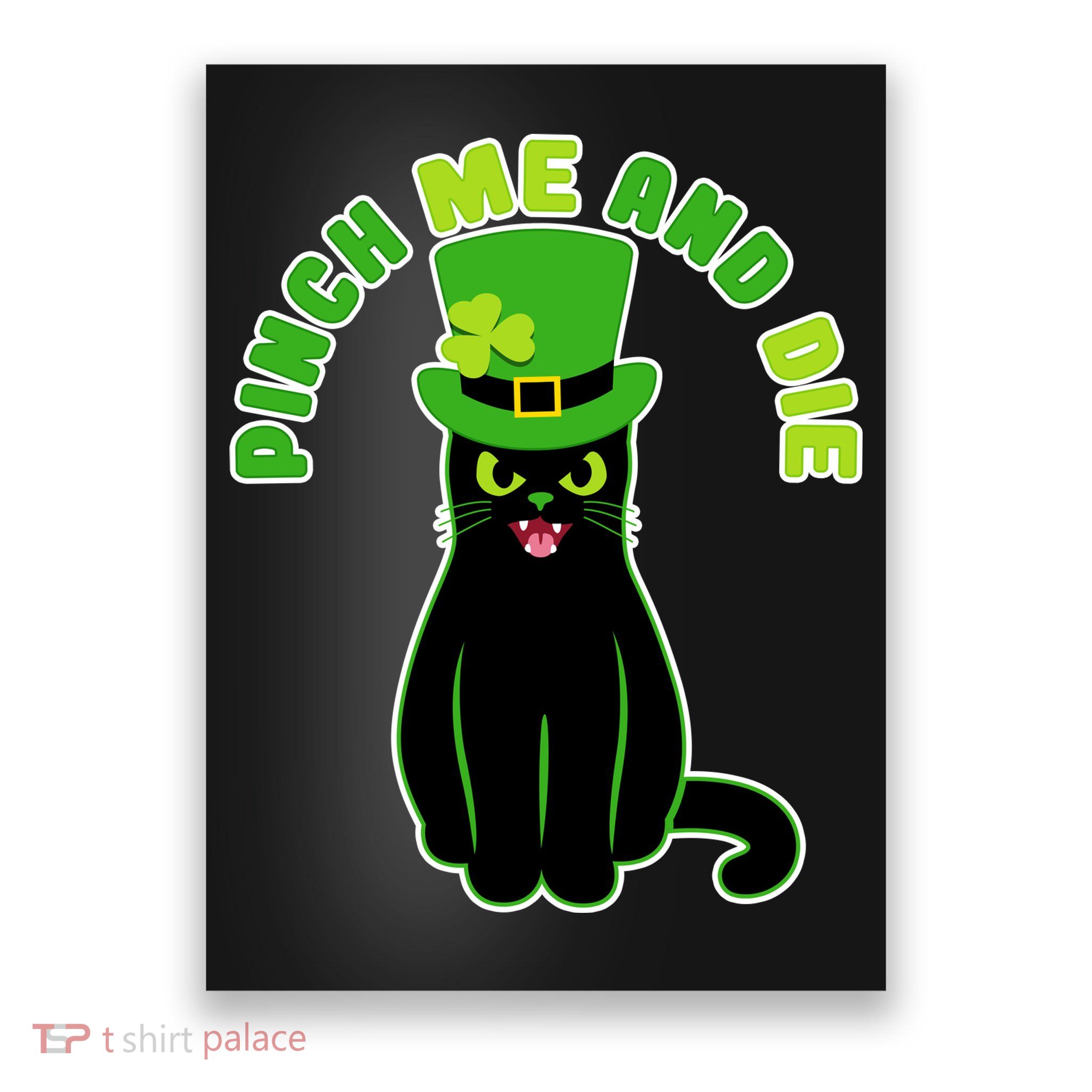 Pinch Me And Die St. Patrick's Day Cat Poster