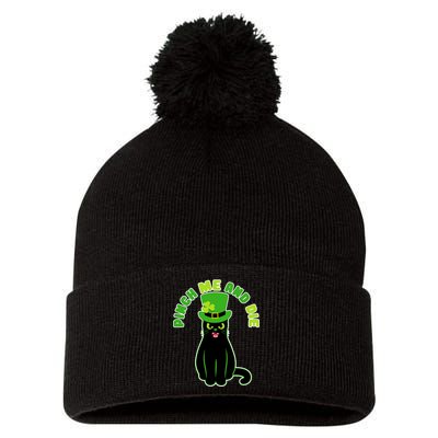 Pinch Me And Die St. Patrick's Day Cat Pom Pom 12in Knit Beanie