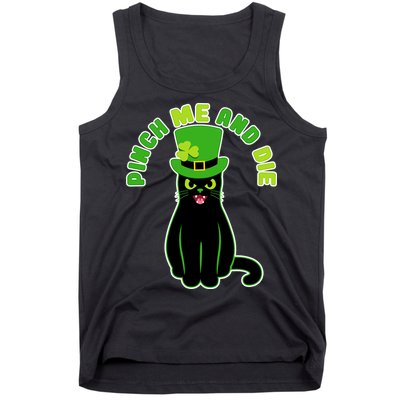 Pinch Me And Die St. Patrick's Day Cat Tank Top