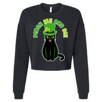 Pinch Me And Die St. Patrick's Day Cat Cropped Pullover Crew