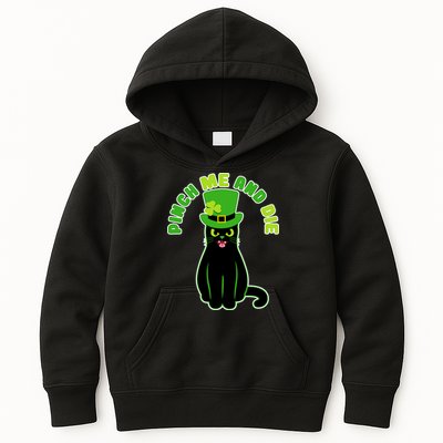 Pinch Me And Die St. Patrick's Day Cat Kids Hoodie