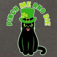 Pinch Me And Die St. Patrick's Day Cat Cotton Canvas Backpack