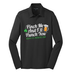 Pinch Me And I'll Punch You St Patrick's Day Silk Touch Performance Long Sleeve Polo