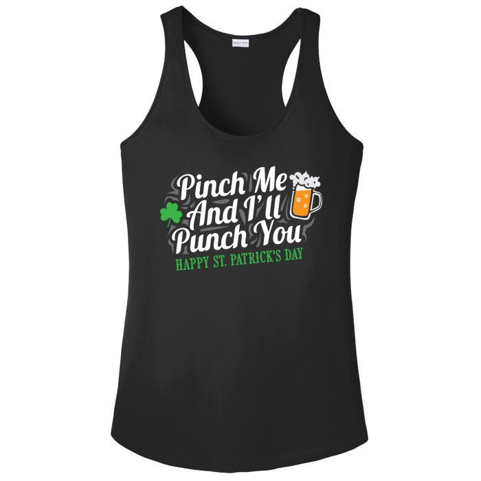 Pinch Me And I'll Punch You St Patrick's Day Ladies PosiCharge Competitor Racerback Tank