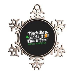 Pinch Me And I'll Punch You St Patrick's Day Metallic Star Ornament