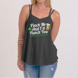 Pinch Me And I'll Punch You St Patrick's Day Women's Strappy Tank